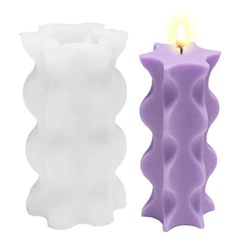 Anloximt Kerze Silikonform - 3D-Säulen-Silikonform zur Herstellung von Kerzen,DIY hausgemachte duftende Kerzenformen aus Gips zum Gießen von Seifenwachsharz von Anloximt