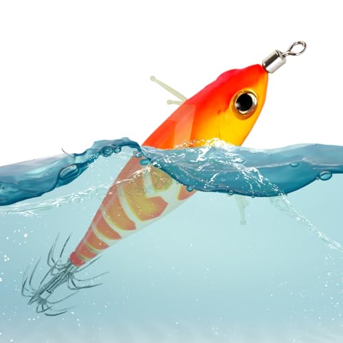 Anloximt Köder Für Tintenfischangeln, Leuchtende Shrimp-Köder Mit Jig-Technik, Schwimmköder Imitation Realist. fluoreszierender Angelköder für Enthusiasten Anfänger Anloximt Köder Für Tintenfischangeln, Leuchtende Shrimp-Köder Mit Jig-Technik, Schwimmköder Imitation Realist. fluoreszierender Angelköder für Enthusiasten Anfänger von Anloximt