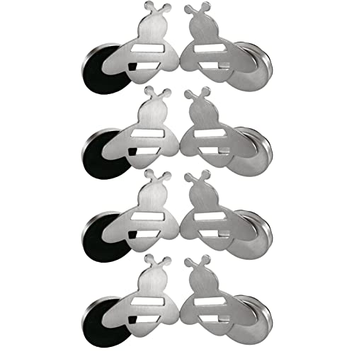 Anloximt Magnetische Tischdeckenklammern - 8 Stück Duschvorhanggewichte | Biene Form Edelstahl Magnet Vorhänge Clip Gewichte für Buch Halter Magnetische Tafel Tischdecke von Anloximt