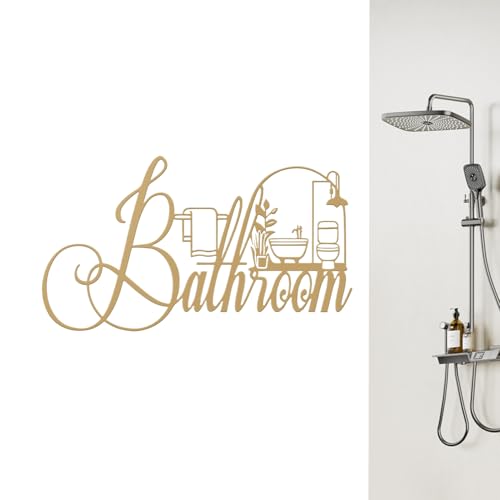 Anloximt Metall Badezimmer Dekoration - Ausgeschnittenes Badezimmer Wandschild | Retro Stil Wanddeko Für Hotel Wohnung Eingangsbereich von Anloximt