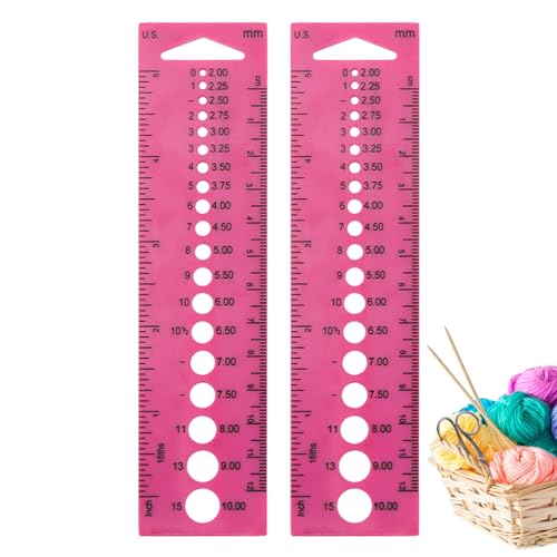 Anloximt Nadelmaß - Stricken Nadel Lineal Gauge - Nadelschablone Nadelstärke 2-10mm - Zoll cm Herrscher Lehre Lineal Sewing Tools Größen - Nadel-Lehre Für Stricknadeln von Anloximt