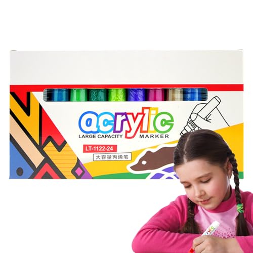 Anloximt Profimarker, Kunstmarker Für Erwachsene, Wasserfeste Waschbare Doppelseitige 8mm Spitze Schmutzabweisende Farbstifte Set Für Schule Unterricht Scrapbooking Stoff Steine von Anloximt