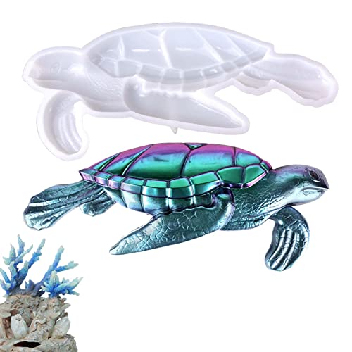 Anloximt Schildkrötenformen Silikon | Semi 3D Meeresschildkröte Silikonform,Schildkröten-Harzform, Schildkröten-Silikonform, Epoxidharz-Form, Schildkröten-Seifenform, Dekoration, Wanddekoration von Anloximt