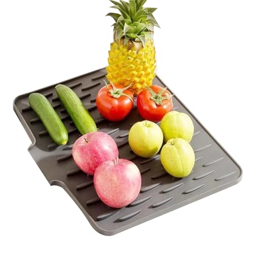 Anloximt Silicone Geschirr Trocknungsmatte,Rutschfeste Spülmatte - - & Spritzschutz Schnelltrocknende Unterlage Für Töpfe Geschirr Spüle von Anloximt