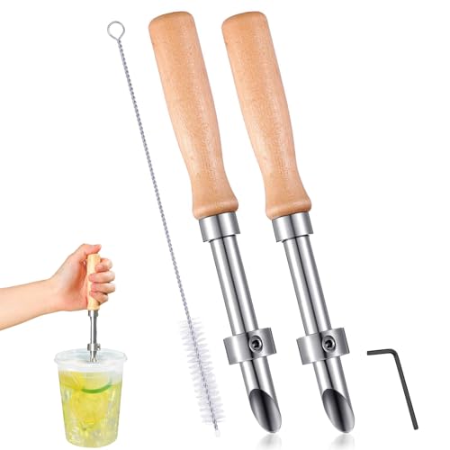 Anloximt Strohhalm Lochstanzer | 2 Teile Edelstahl Holz Strohhalm Locher Mit Reinigungsbürste | Küchenzubehör Für Camping Familie Freunde Zuhause Café Picknick Anloximt Strohhalm Lochstanzer | 2 Teile Edelstahl Holz Strohhalm Locher Mit Reinigungsbürste | Küchenzubehör Für Camping Familie Freunde Zuhause Café Picknick von Anloximt