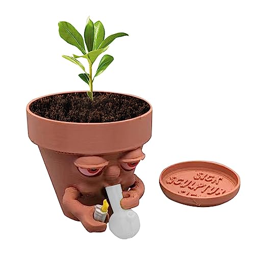 Anloximt Sukkulenten Töpfe - Kaktus Pflanze Töpfe - Cute Smoking Man Cactus Plants Pot - Kleiners Pflanzentopf | Für Den Innen- Und Außenbereich Mit Untersetzer Anloximt Sukkulenten Töpfe - Kaktus Pflanze Töpfe - Cute Smoking Man Cactus Plants Pot - Kleiners Pflanzentopf | Für Den Innen- Und Außenbereich Mit Untersetzer von Anloximt