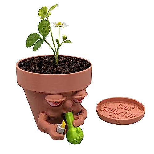 Anloximt Sukkulenten Töpfe - Kaktus Pflanze Töpfe - Cute Smoking Man Cactus Plants Pot - Kleiners Pflanzentopf | Für Den Innen- Und Außenbereich Mit Untersetzer Anloximt Sukkulenten Töpfe - Kaktus Pflanze Töpfe - Cute Smoking Man Cactus Plants Pot - Kleiners Pflanzentopf | Für Den Innen- Und Außenbereich Mit Untersetzer von Anloximt