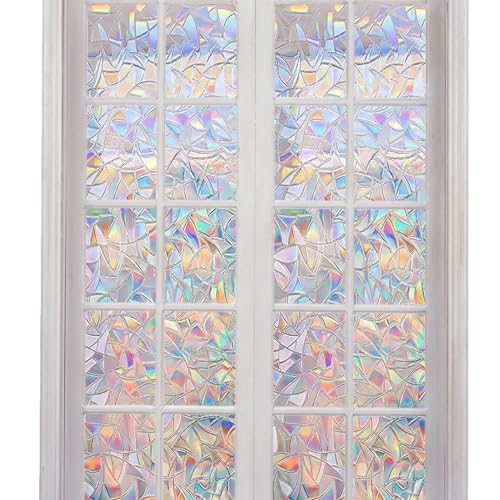 Anloximt Tür-Sichtschutzfolie - Mattierte Fensterfolie - Sichtschutz-Buntglas-Fensteraufkleber, Fenster selbstklebend für Heimdekoration von Anloximt