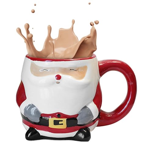 Anloximt -Weihnachtstassen | -Trinkbecher aus Keramik mit Weihnachtsmann/Tier, Tischdekoration, 350 ml, temperaturbeständige Becher für Freunde, Familienmitglieder von Anloximt