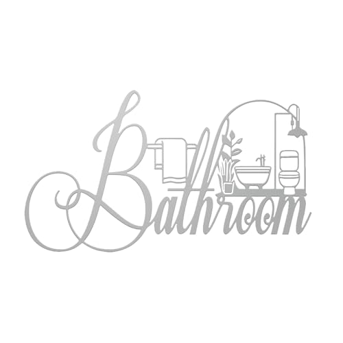 Anloximt Witzige Badezimmer Schilder - Ausgeschnittenes Badezimmer Wandschild - Retro Stil Wanddeko Für Hotel Wohnung Eingangsbereich von Anloximt