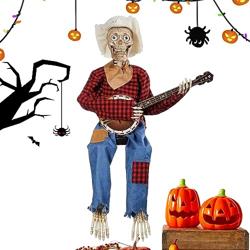 Halloween Leuchtende Totenkopf-Gitarren-Dekoration Halloween Banjo spielendes Skelett Halloween Animierte Banjo-Skelette für Halloween Innendekoration Halloween Leuchtende Totenkopf-Gitarren-Dekoration Halloween Banjo spielendes Skelett Halloween Animierte Banjo-Skelette für Halloween Innendekoration von Anloximt