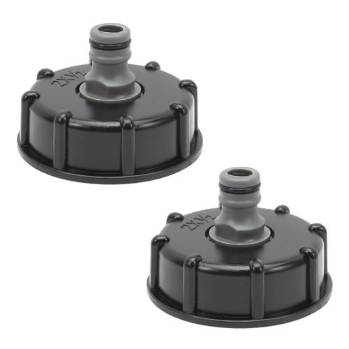 Anlseiod 2 Stück IBC Tankadapter Verbindungsstück, S60x6, 1/2 Schnuller-Ventiladapter, Geeignet für den Anschluss von Gartenschläuchen, IBC-Wassertanks, Regenwassertanks IBC Container zubehör von Anlseiod