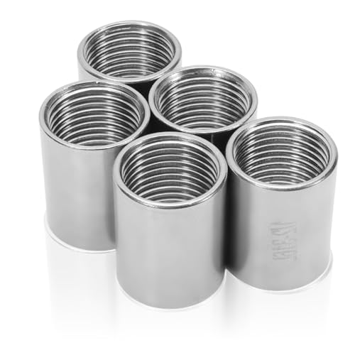 Anlseiod 5 StüCk 316 Edelstahl Gewinde Fitting Doppelnippel 1/2" zoll Threaded Fitting Hahnverlängerung für HeizköRpern SanitäRanlagen Rohrleitungen Abflussrohren Wassertanks Ersatzteil(Farbe: Silber) von Anlseiod