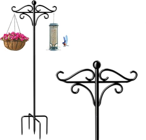 2 Stück Shepherd Hooks for Outdoor Use, 92 Zoll verstellbarer doppelter Hirtenstab, 234 cm lange Wildvogelfutterstangen und -aufhänger, freistehende Futterstation für den Garten (92in E, 2) von Anmas Power
