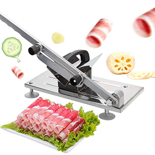 Hammelfleisch Edelstahlschneidemaschine,0,3mm-15 mm Dicke Manuelle Fleischschneider Rindfleischschneider Schweinefleischschneider Hotpot Gemüse Obst Fleischerbeil Heimküche’ von Anmas Power