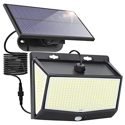 Anmossi Solarlampen für Außen,468 LED Solar Wandleuchte,Solarlampen für Außen mit Bewegungsmelder,IP65 Wasserdichte Garten Sicherheitswandleuchte,3 Modi,120°Beleuchtungswinkel von Anmossi