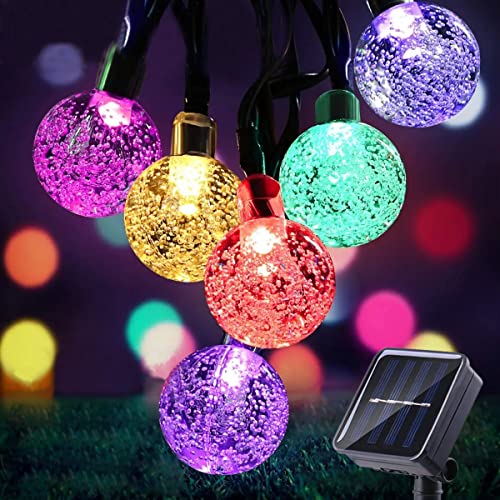 Anmossi Solarlampen für Außen, Solar Lichterkette Aussen,11M 60 LEDs Lichterkette,Bunt,8 Modi,Wasserdicht Außen Kugeln Lichterkette für Balkon,Garten,Bäume,Hochzeiten,Partys,Terrasse von Anmossi