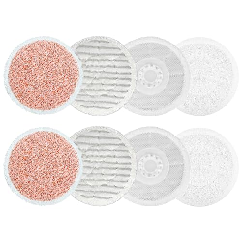 S6002UK S7201UK S7000 Shark Dampf- und Scheuer-Mopp-Pads, Ersatz für Shark Dampfreiniger, wiederverwendbare, waschbare Dampfreinigungspads (4 Scheuerpads + 2 weiche Pads + 2 robuste Scheuer-Pads) von Anmumu