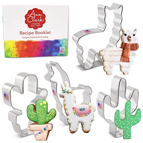 Ausstechformen von Ann Clark USA, Lama und Kaktus Keksausstecher - 4-Teiliges Set von Ann Clark Cookie Cutters