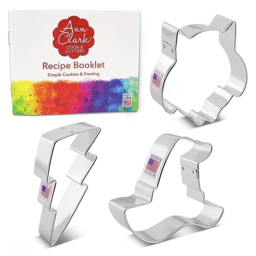 Ausstechformen von Ann Clark USA - 3-Teiliges Hexerei- und Zauberer- Keksausstecher Set, Eule, Blitz, Hexenhut von Ann Clark Cookie Cutters