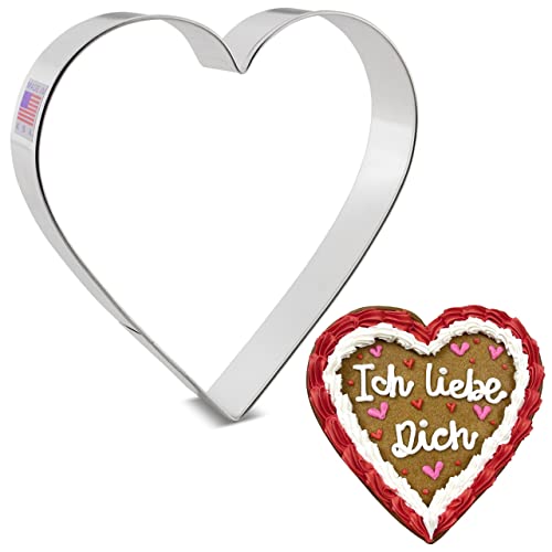 Keksausstecher Herz - 12,7 cm - Oktoberfest-Kekse - Ausstechformen Valentinstag von Ann Clark USA von Ann Clark Cookie Cutters