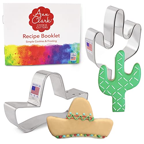 Ann Clark Cookie Cutters Cinco de Mayo Ausstechformen-Set mit Rezeptbroschüre, Sombrero und Kaktus, 2-teilig von Ann Clark Cookie Cutters