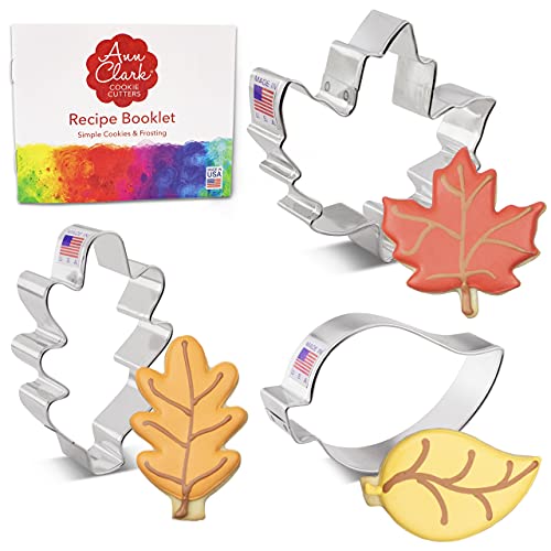 Ausstechformen von Ann Clark USA - Herbstblätter Keksausstecher, Herbst 3-Teiliges Set - Ahornblatt, Eichenblatt, Blatt von Ann Clark Cookie Cutters