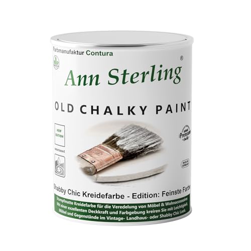 Ann Sterling Kreidefarbe Shabby Chic Farbe: Canny Grey/Grau 1Kg. / 750ml. Lack Chalky Paint von Ann Sterling