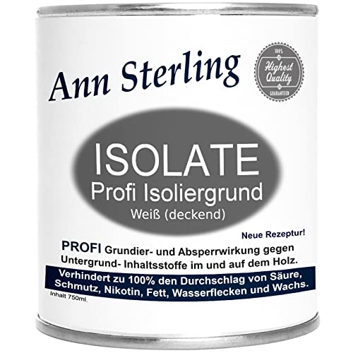 Ann Sterling Isoliergrund Weiß deckend Absperrgrund für Kreidefarbe Isolate Profi Sperrgrund Grundierung Shabby Chic von Ann Sterling