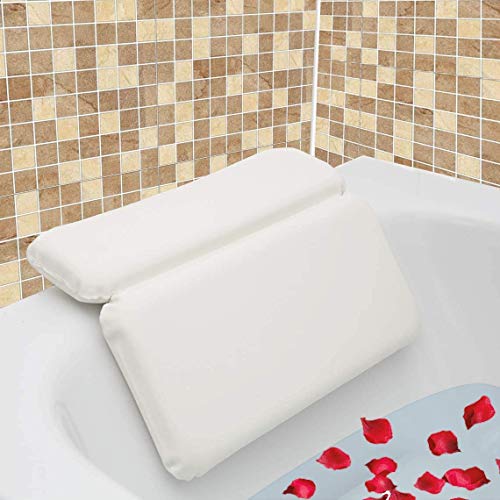 AnnSpa Badewannenkissen, Luxus Badewanne & Spa-Kissen mit 7 rutschfest Saugnäpfen, 2 Panel Design für Kopf, Rücken, Schulter, Nacken. Geeignet für Badewannen, Whirlpools und Home Spa (14.5" x 11") von AnnSpa