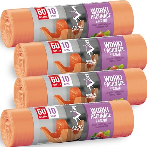 Anna Zaradna Fruchtig Duftende Müllsäcke 60L mit Henkeln Großpackung 40 Stück - 70x61cm 16µm 100% Recycelt EuCertPlast - Henkelverschluss Ideal für Haushalt & Kleinere Projekte Lang anhaltend Anna Zaradna Fruchtig Duftende Müllsäcke 60L mit Henkeln Großpackung 40 Stück - 70x61cm 16µm 100% Recycelt EuCertPlast - Henkelverschluss Ideal für Haushalt & Kleinere Projekte Lang anhaltend von Anna Zaradna