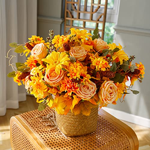 Anna's Whimsy 2 Stück Thanksgiving Herbst künstliche Blumen, Kunstblumen Wie Echt, Herbst dekorative Seidenstrauß für Haus Hochzeit Thanksgiving Dekorationen Anna's Whimsy 2 Stück Thanksgiving Herbst künstliche Blumen, Kunstblumen Wie Echt, Herbst dekorative Seidenstrauß für Haus Hochzeit Thanksgiving Dekorationen von Anna's Whimsy