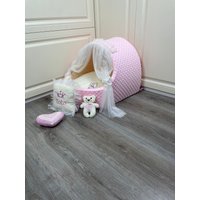 Baby Rosa Und Creme Luxus Nebel Bett Prinzessin Hundebett Mit Tüll Vorhängen Personalisiertes Geburtstag Hundewiege Personalisiert Welpe von AnnaHappydog