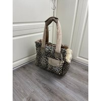 Beige Gepard Hundetasche Für Kleine Welpentasche Warme Winterhundetasche Kleine von AnnaHappydog