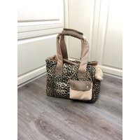 Beige Geparden Hundetragetasche Für Kleine Hundetasche Warme Winter Kleine von AnnaHappydog