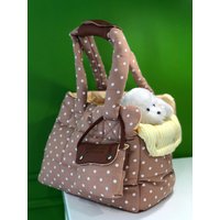 Beige Polka Dot Designer Hundetragetasche Für Kleinen Hund von AnnaHappydog
