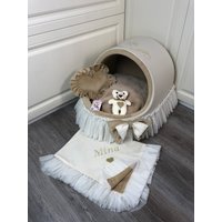 Creme Und Beige Luxus Hund Wiege Personalisierte Haustier Bett in Sofa Customized Lounge Designer Welpen von AnnaHappydog