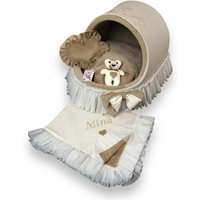 Creme Und Beige Luxus Hundewiege Personalisierte Haustierbett in Hundesofa Individuelle Hundelounge Designer Hundebett Welpenbett von AnnaHappydog