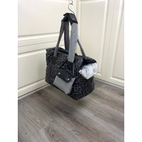 Dunkelgrau Und Schwarz Gepard Hundetragetasche Für Kleine Hundetasche Welpentasche Warme Winter von AnnaHappydog