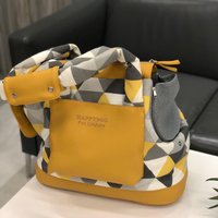 Grau Und Senf Designer Hundetragetasche Sommer Hundetasche Wasserdicht Kleine Personalisiert von AnnaHappydog