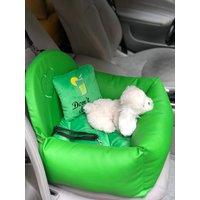 Grüner Autositz Für Hund Eco Leder Haustier Luxus Gelb Fahrkit Designer Bett Reisen Custom von AnnaHappydog