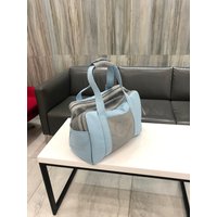 Himmelblaue Und Graue Designer Hundetragetasche Für Kleine Hundetasche Welpe Tasche Geburtstag Baumwolle Hundebett von AnnaHappydog