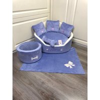 Lavendel Und Creme Luxus Hund Bett Custom Gemacht Personalisierte Haustier Geburtstag Geschenk Spielzeug von AnnaHappydog