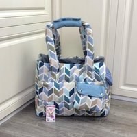 Luxus Designer Hundetragetasche Blau Sommertasche Für Kleine Hundetasche Welpe Tasche Geburtstag Baumwolle Hundebett von AnnaHappydog