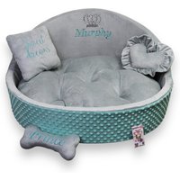 Mint Amid Graues Personalisiertes Hundebett Designer Haustierbett Katzenbett Nach Maß Luxus Welpe Bett Geburtstag Hund Prinz von AnnaHappydog