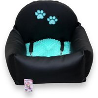 Mint Und Schwarzer Autositz Für Hunde Luxus-Hundebett Nach Maß von AnnaHappydog
