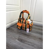 Orange Baumwolle Hundetragetasche Tartan Hund Für Kleine Hundetasche Welpentasche Geburtstag Hundeträger Hundebett von AnnaHappydog