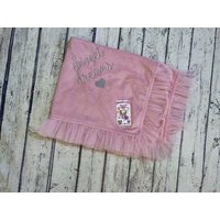 Personalisierte Rosa Hundedecke Minky Welpe Plaid Mit Tüll von AnnaHappydog