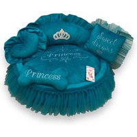 Prinzessin Haustier Bett Minky Fell Hunde Oder Katzen Bett Mit Krone von AnnaHappydog