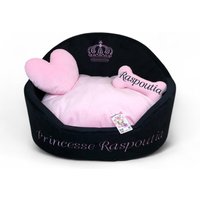 Prinzessin Hundebett Personalisiertes Haustierbett in Pink Und Schwarz von AnnaHappydog